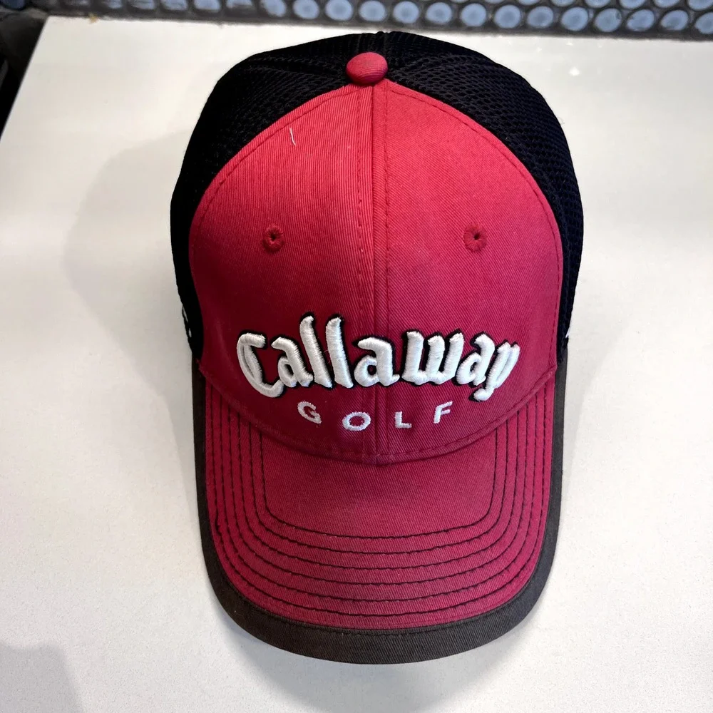 Callaway Hat‎ Cap Strap Back Red Black Golf Golfer Casual Mens Golfing - Picture 4 of 11